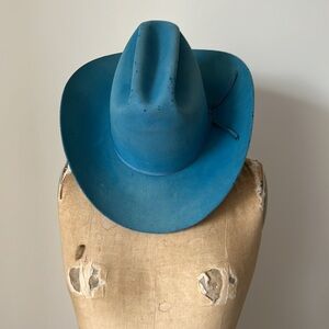 Rare Vintage Turquoise/Blue Cowboy Cowgirl Western Rodeo Hat